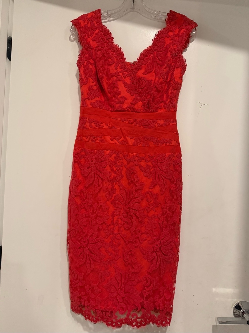 Tadashi Shoji Womens Sleeveless Floral Lace Sheath Dress Size 8 - Picture 2 of 6